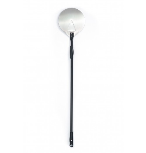 Paleta rotunda pentru pizza, maner negru din aluminiu, lungime totala 1420mm
