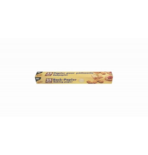 Hartie de copt, lungime 25 metri, latime 380mm, utilizabila pe amblele parti la temperaturi de pana la 220°C