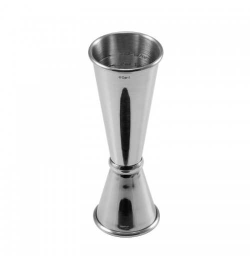 Pahar de masurat cocktail, gradat intern, din inox, capacitate 60 ml
