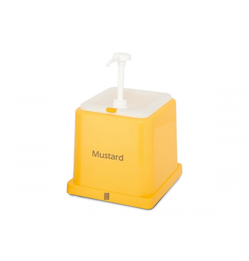 Dispenser pentru mustar din polipropilena si ABS, capacitate 2 litri, culoare galben