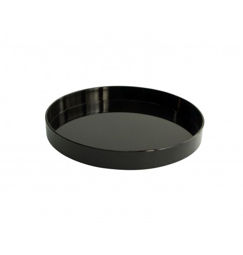 Tava servire, diametru 350 mm, din plastic de culoare neagra