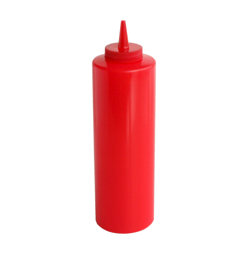 Sticla pentru sos, capacitate 360ml, culoare rosu