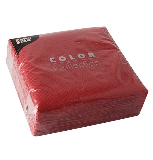 Set 100 servetele, culoare rosu, dimensiuni 330x330mm