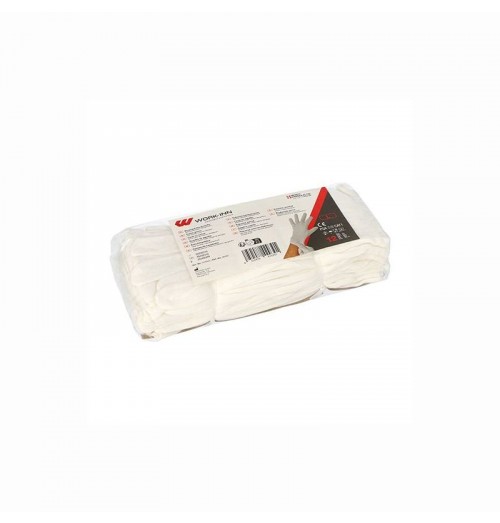 Set 12 perechi de manusi din bumbac pentru ospatar, marime M, culoare alb