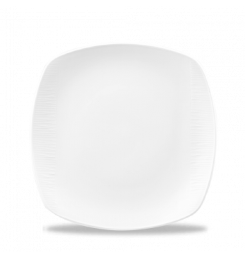Farfurie plata patrata, din portelan super-vitrifiat de culoare alba glazurat pe toata suprafata, dimensiune 222mm