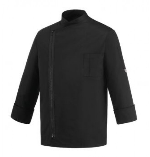 Tunica bucatar pentru barbati -cu fermoar, maneca lunga, culoare neagra, marime L