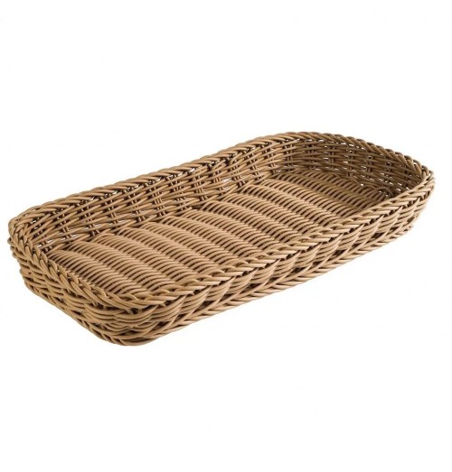 Tava pentru paine/fructe, dimensiuni 400x200x50mm, polipropilena, maro