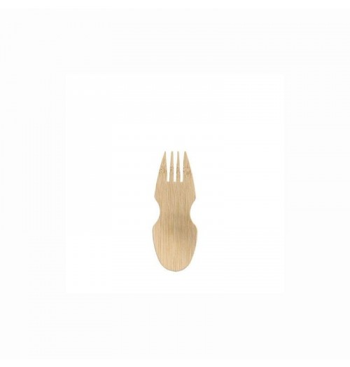 Set 50 furculite din bambus pentru fingerfood, biodegradabile, lungime 85mm