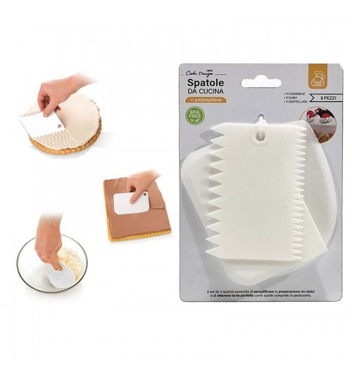 Set 3 spatule pentru decorat prajituri, din polipropilena