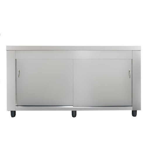 Masa calda cu usi culisante, dimensiuni 2000x700x880hmm, inox