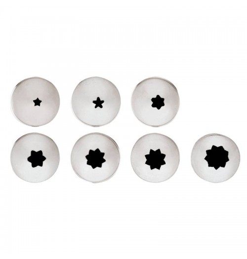 Set 7 duiuri stea, diverse forme, inox, diametru baza 17mm, Paderno