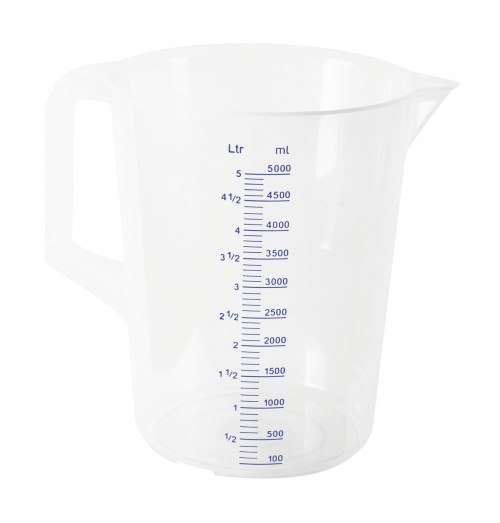 Cana, gradata, cu maner si orificiu picurare, polipropilena, dimensiune (H mm): 240, diametru 190mm, capacitate: 5 litri