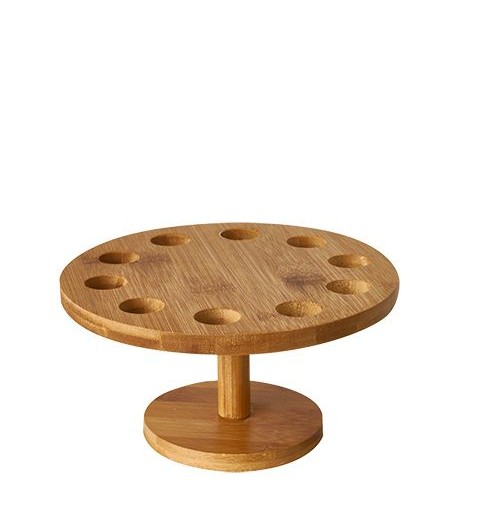 Tava rotunda din bambus pentru 10 conuri, diametru 180mm