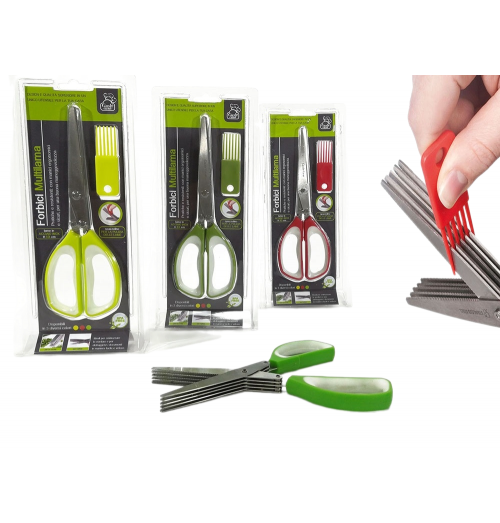 Foarfeca cu lame multiple pentru verdeturi, lungime 220mm, diverse culori
