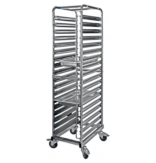 Carucior din inox pentru 18 tavi, dimensiuni 620x420x1735h mm,
