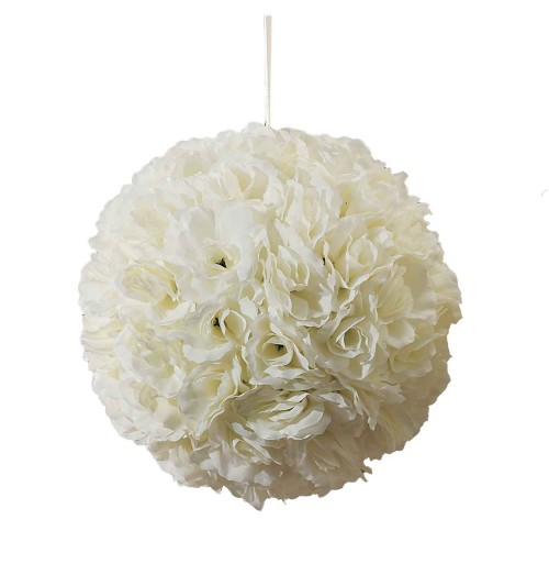 Sfera decorativa cu trandafiri ivoire, diametru 280mm