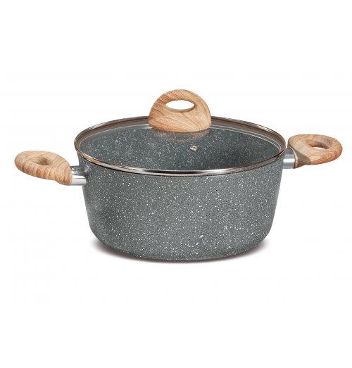 Cratita cu manere si capac din sticla diametru 200mm