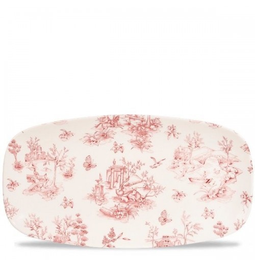 Platou, linia Churchill-Vintage Prints, portelan, super-vitrifiat de culoare Cranberry Toile, dimensiuni 355x189mm