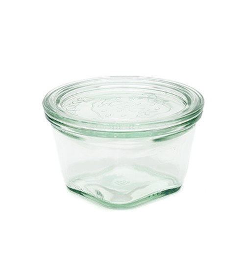 Borcan din sticla si capac, model Quadro, capacitate 290ml, diametru 100mm, inaltime 60.5mm