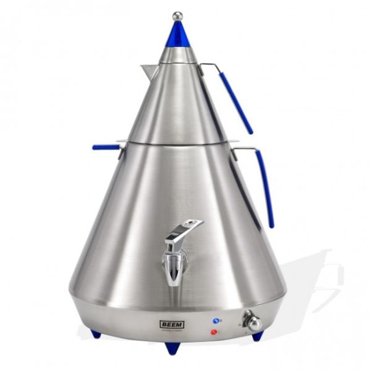 Samovar tip piramida, inox, dimensiuni 390x465x580mm, 2 elemente de incalzire de 2300W si 700W, greutate 5.72kg