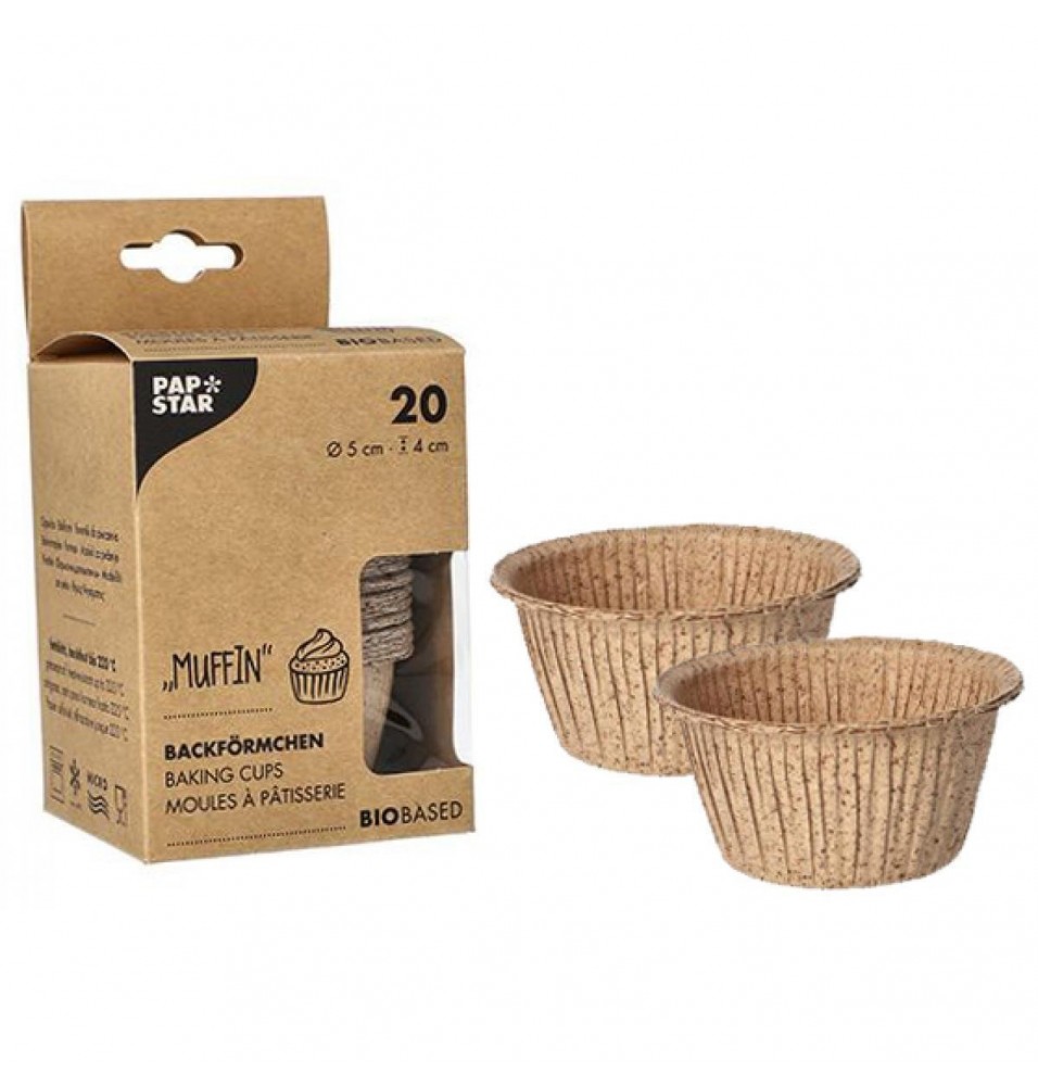 Set 20 forme pentru briose, din fibra naturala, diametru 50mm, inaltime 40mm