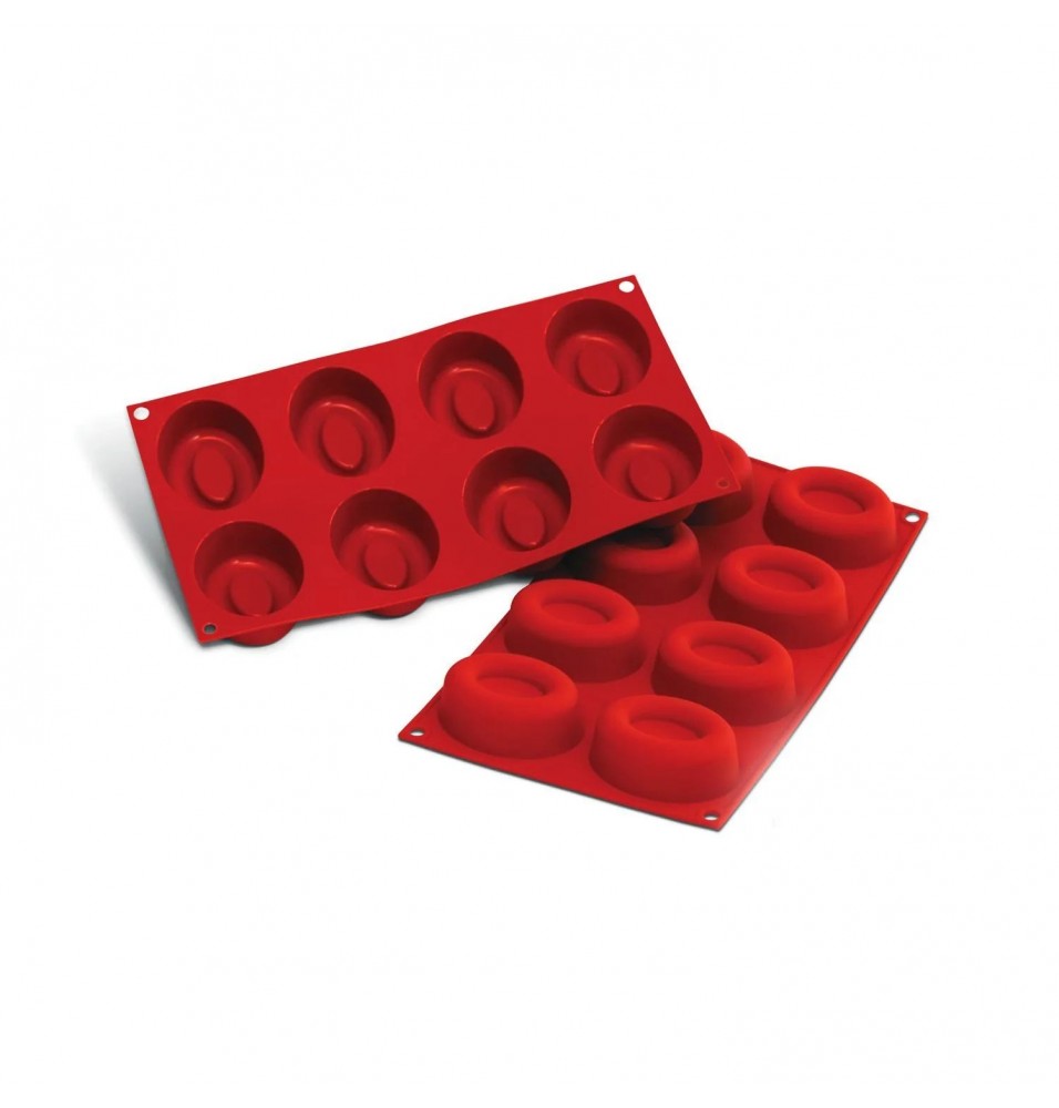 TERRACOTTA SILICONFLEX ITEM NR. 8 BIG OVAL SAVARIN 77X60 MM H 28 MM IN POLYBAG