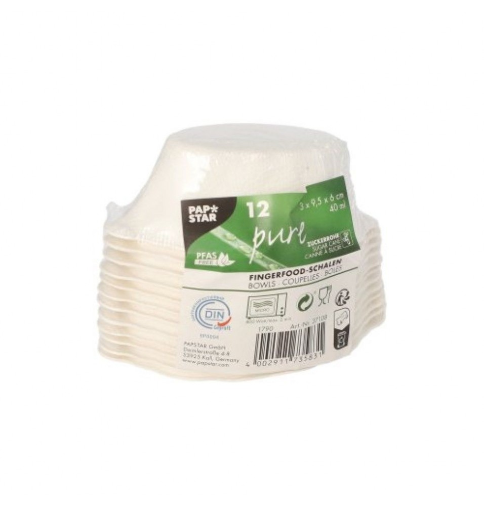 Set 12 boluri Wave, biodegradabile, Fingerfood -capacitate 40ml