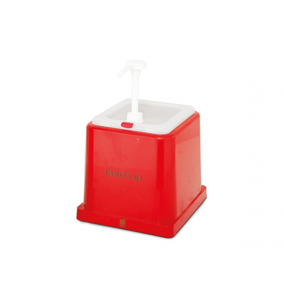 Dispenser pentru ketchup din polipropilena si ABS, capacitate 2 litri, culoare rosu