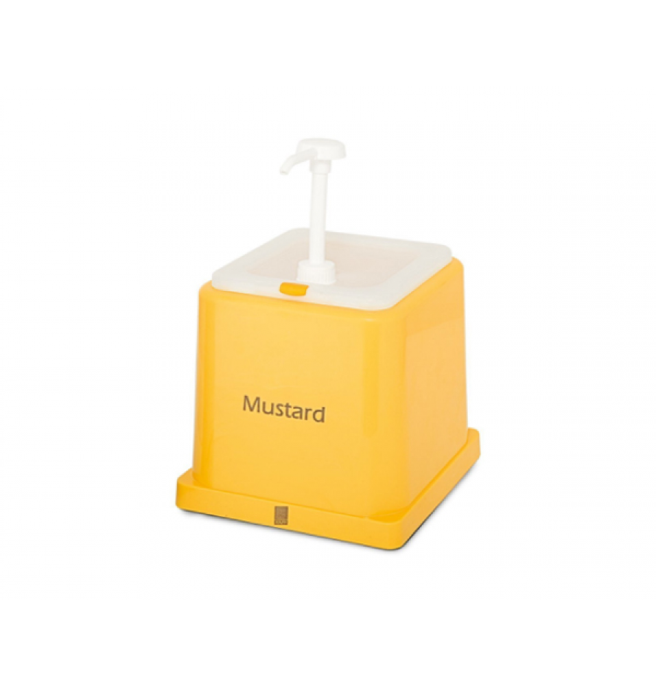 Dispenser pentru mustar din polipropilena si ABS, capacitate 2 litri, culoare galben