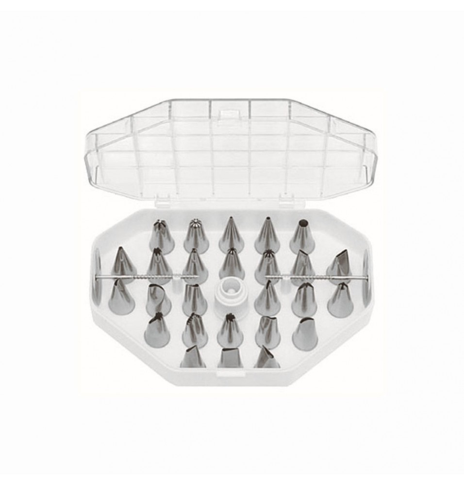 Set 29 duiuri, diverse forme, inox, ambalate in cutie de plastic