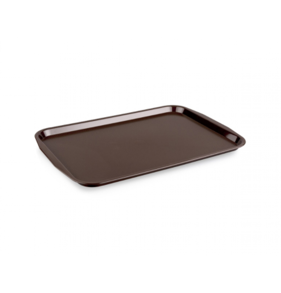 Tava servire dreptunghiulara, din ABS culoare maro, dimensiuni 370x530 mm