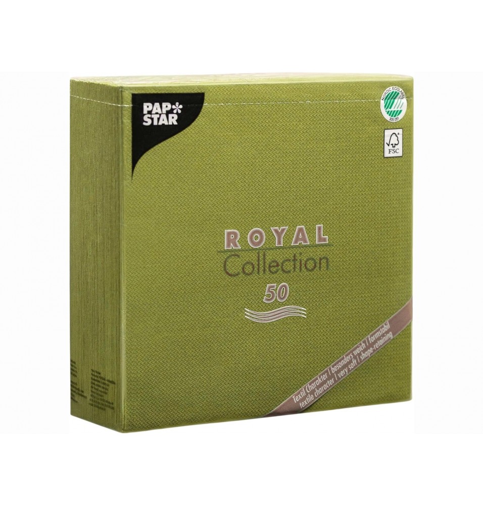 Set 50 servetele, culoare olive green,dimensiuni 400x400mm