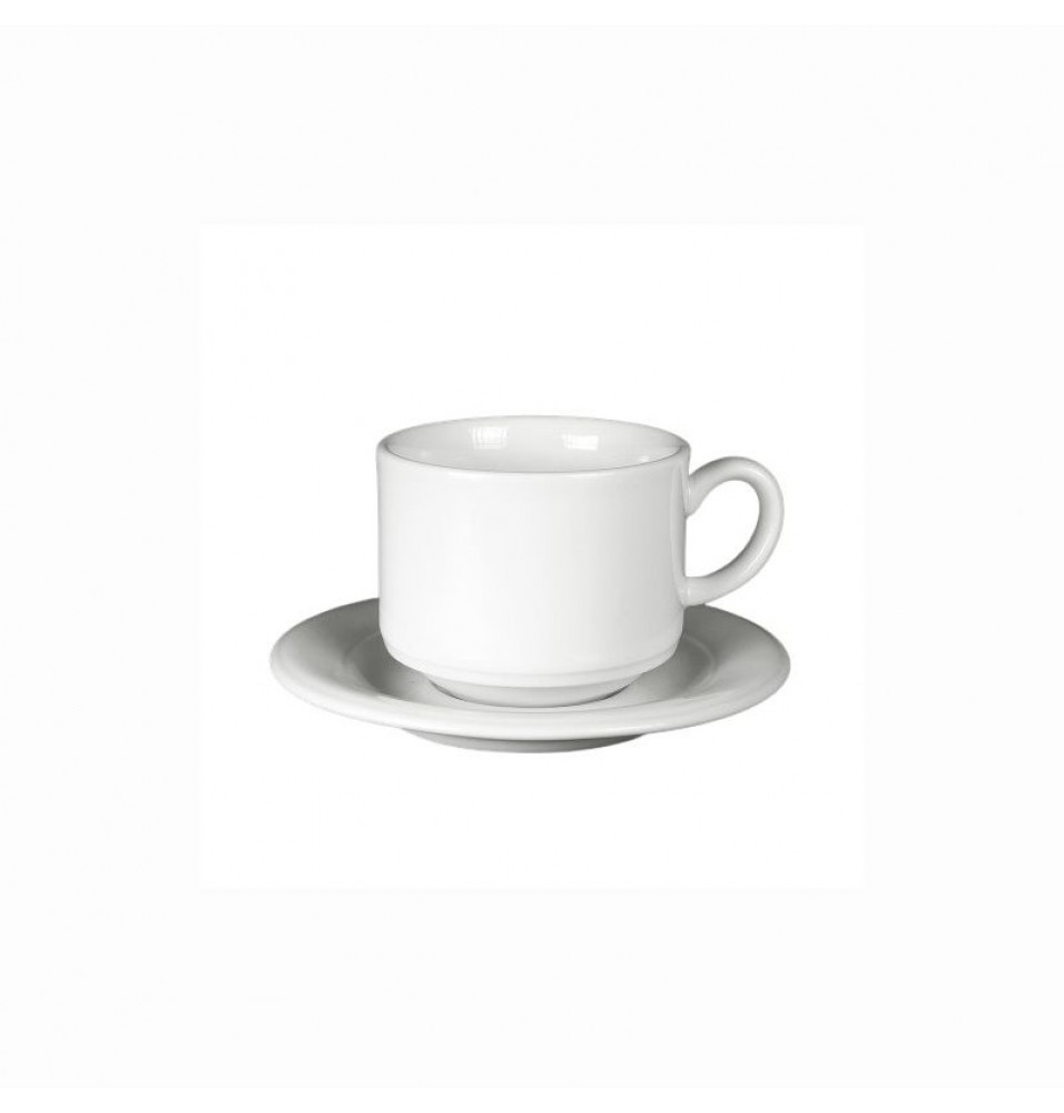 Farfurie si cana ceai, linia 1290, portelan alb