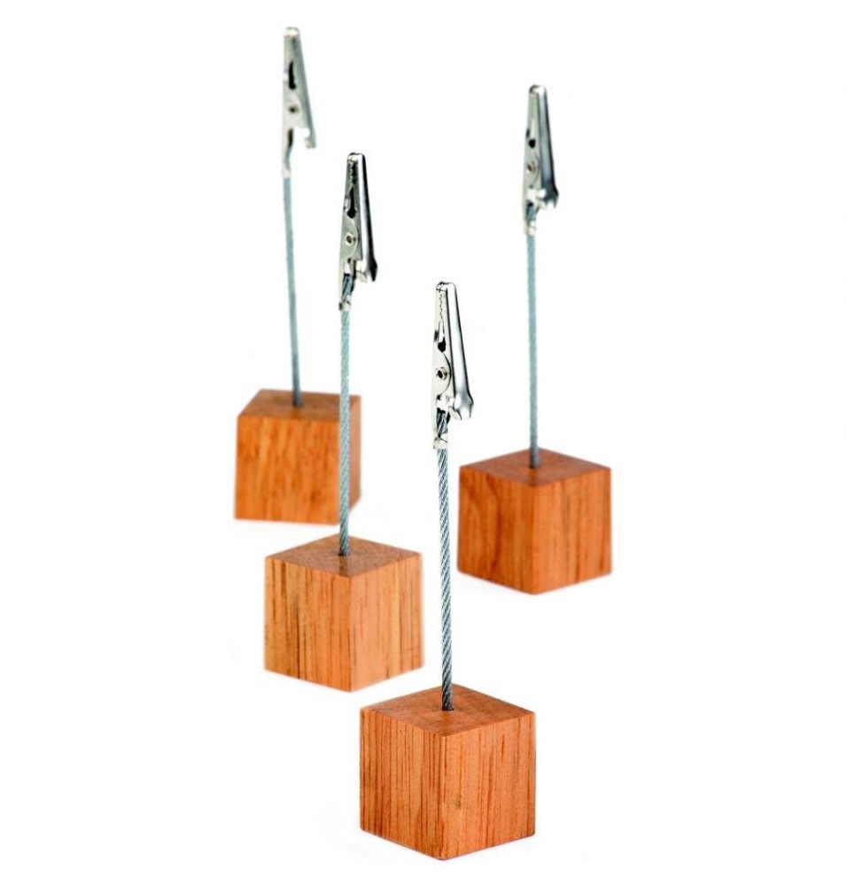 Set 4 suporti pentru numar masa, baza patrata din lemn