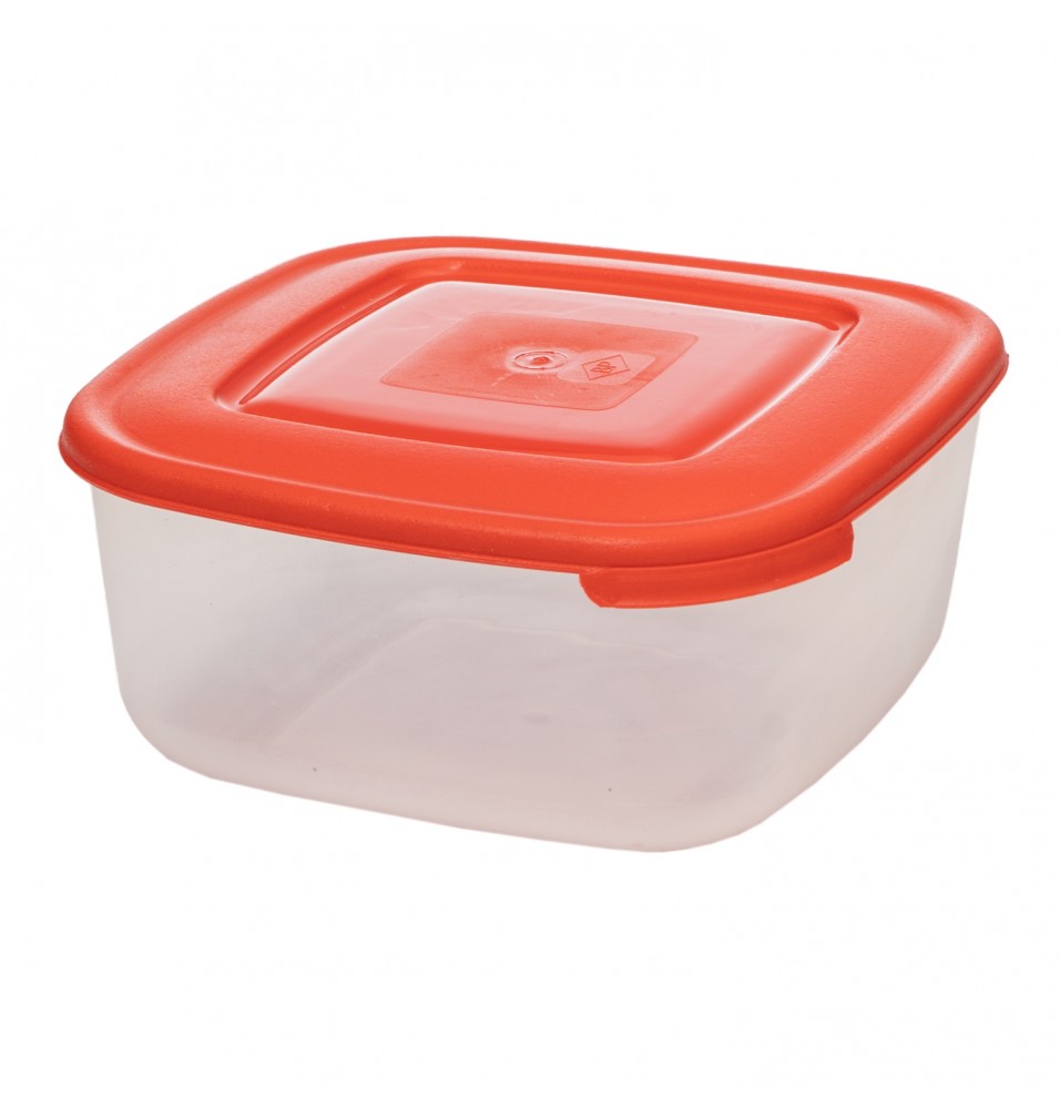 Caserola plastic+capac 2500ml rosu