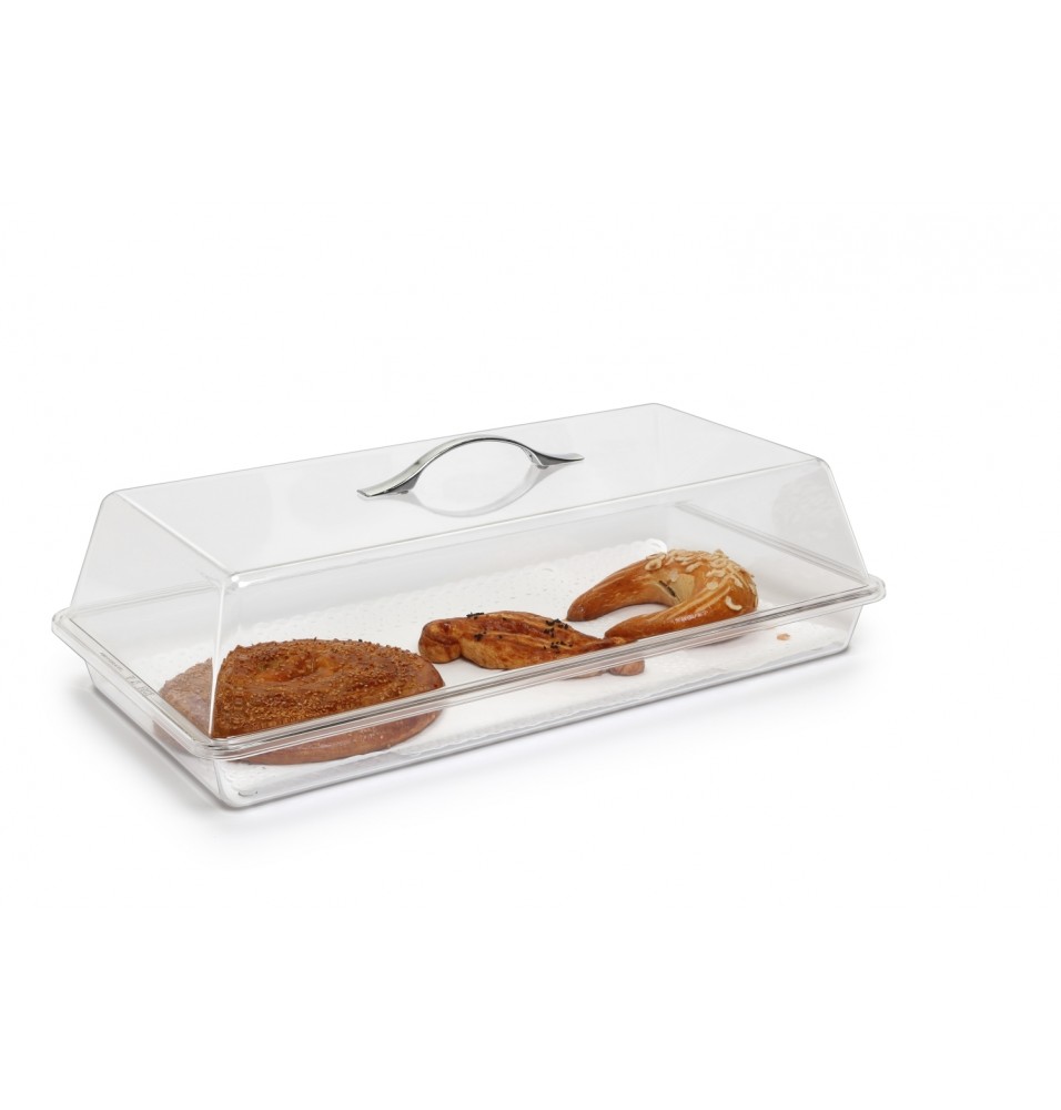 Set rectangular pentru expunere tort format din tava+capac, policarbonat