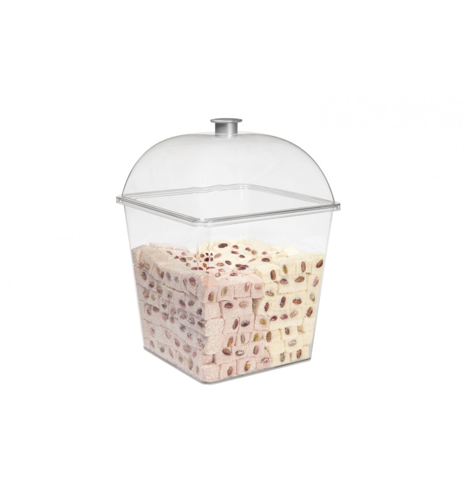 Set pentru expunere biscuiti/jeleuri format din recipient+capac, dimensiuni 260x365mm
