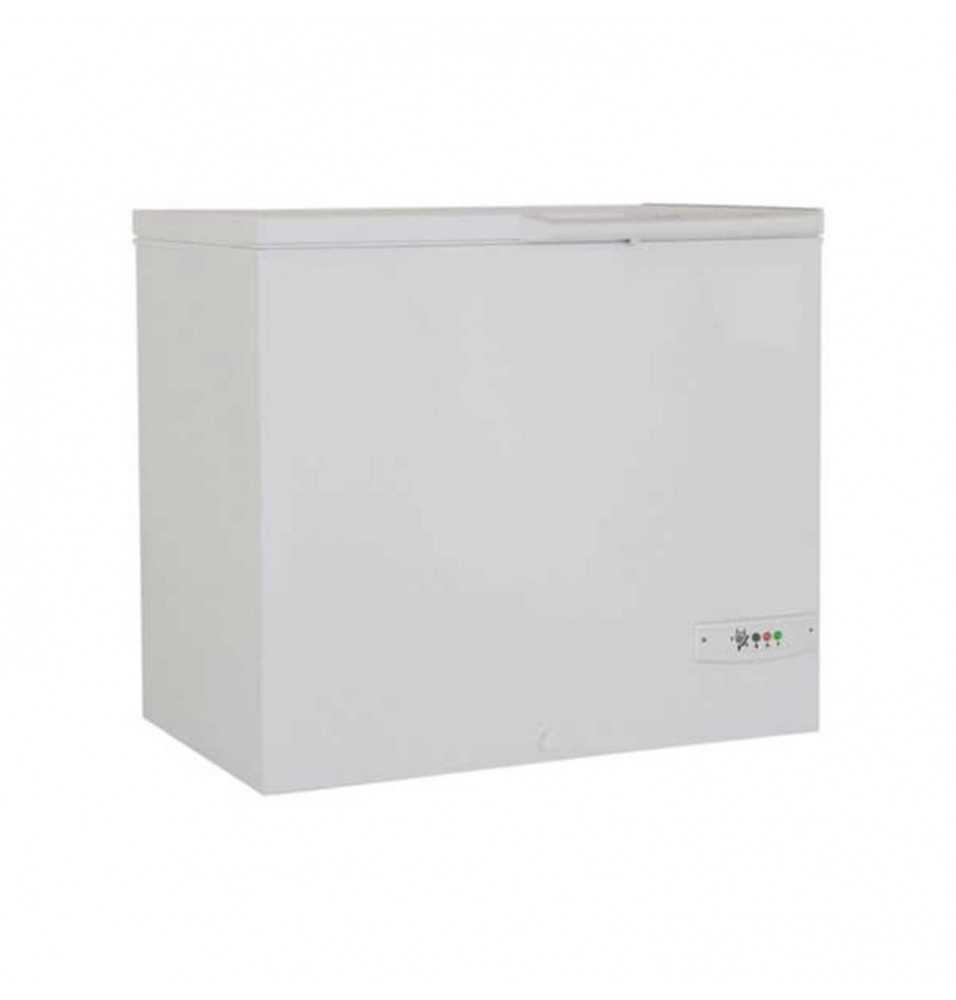 Lada de congelare cu capac solid, volum 236 litri, temperatura de lucru -15/-25°C termostat ajustabil, grosime izolatie 60mm, gaz refrigerant R600a