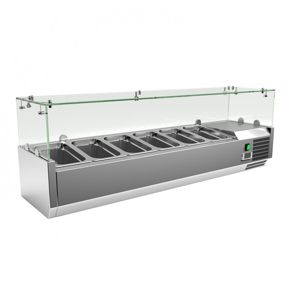 Vitrina de ingrediente capacitate 6 cuve GN1/4, putere 125W