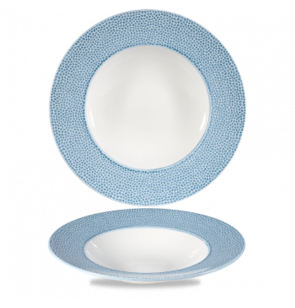 Farfurie adanca, portelan super-vitrifiat de culoare Ocean Blue, glazurat pe toata suprafata, capacitate 468ml