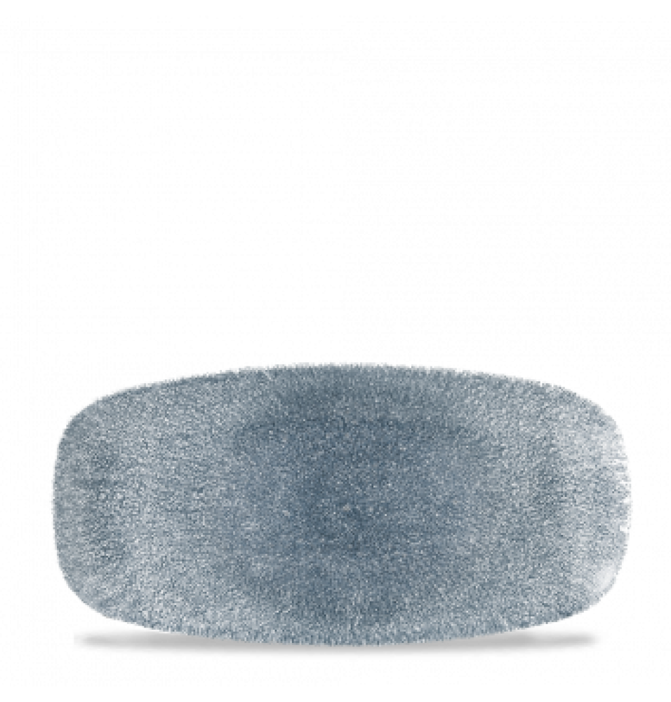 Platou dreptunghiular, portelan super-vitrifiat de culoare Topaz Blue glazurat pe toata suprafata, dimensiuni 269x127mm