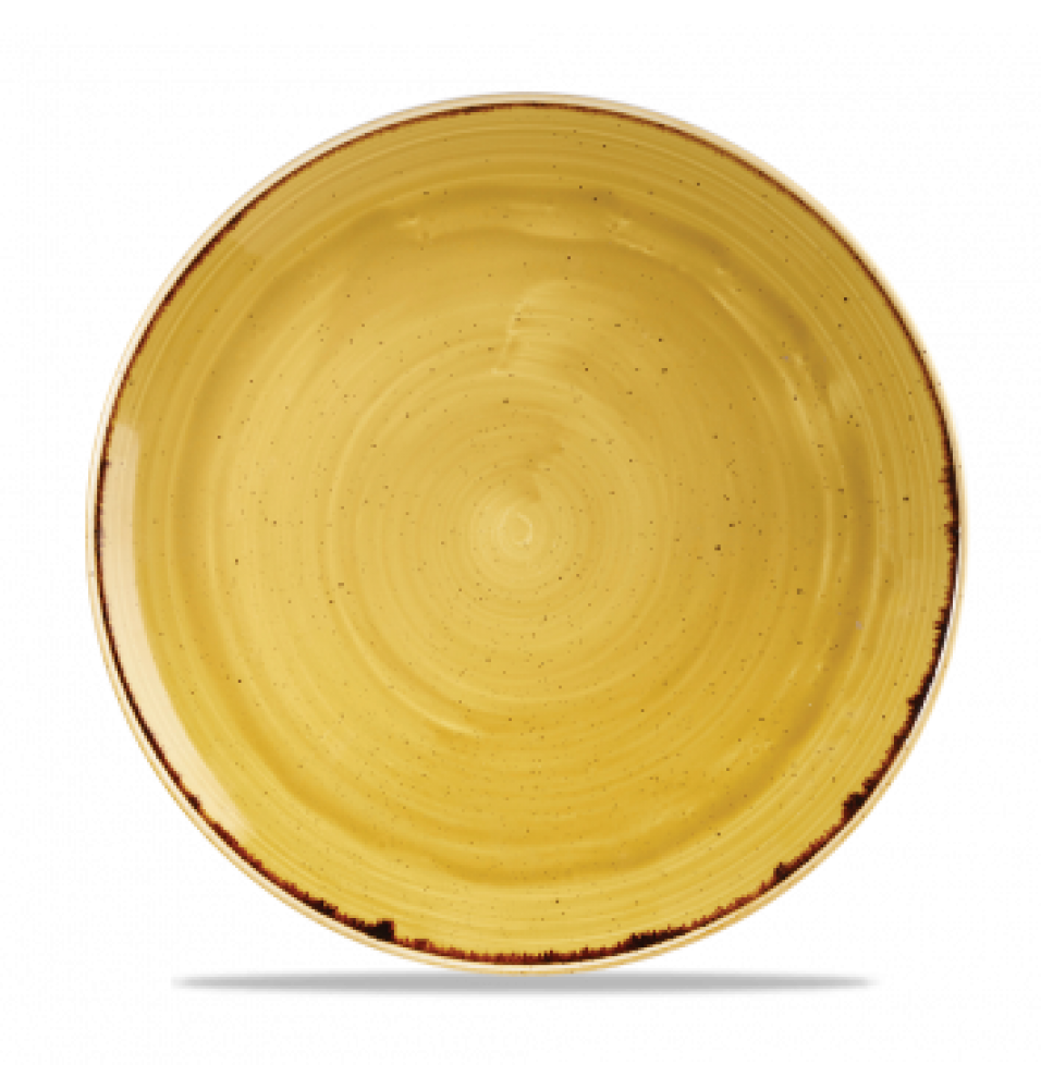 Farfurie rotunda, portelan super-vitrifiat de culoare Mustard Seed Yellow glazurat pe toata suprafata