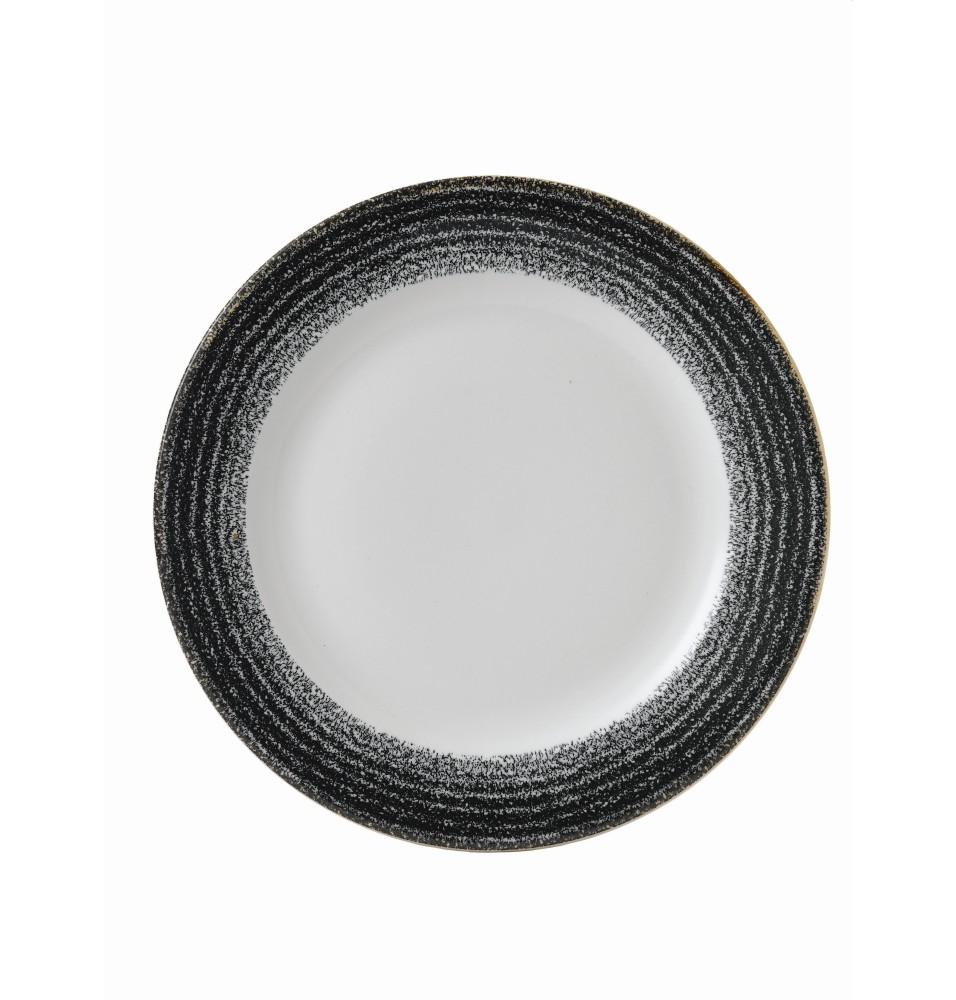 Farfurie rotunda, portelan super-vitrifiat de culoare Charcoal Black glazurat pe toata suprafata