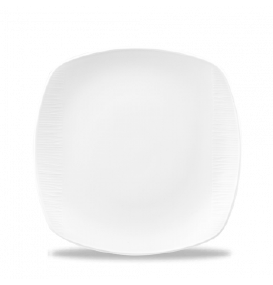 Farfurie plata patrata, din portelan super-vitrifiat de culoare alba glazurat pe toata suprafata, dimensiune 222mm