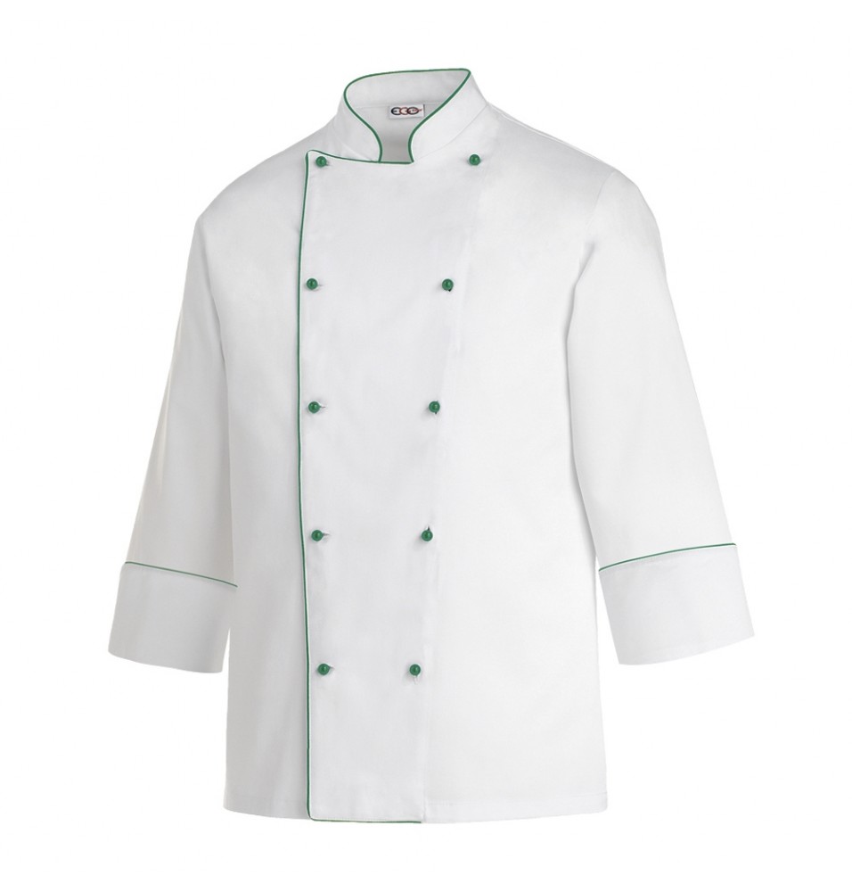 Tunica bucatar model Piping Green, cu maneca lunga, marimea S