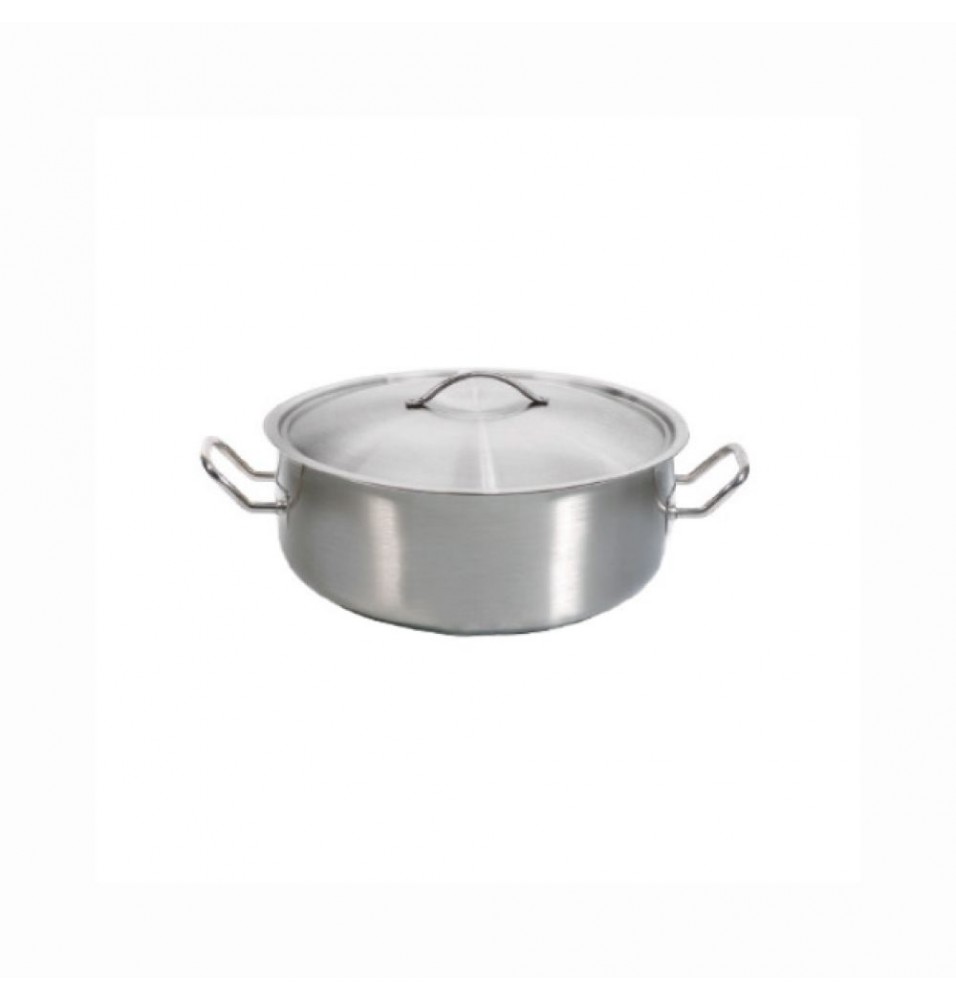 Cratita cu 2 manere si capac, diametru 500mm, inaltime 200mm, capacitate 38 litri, inox
