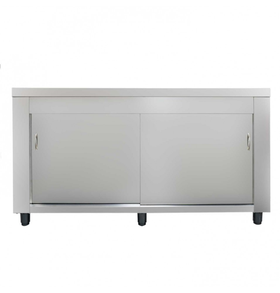 Masa calda cu usi culisante, dimenisuni 1100x700x880hmm, inox