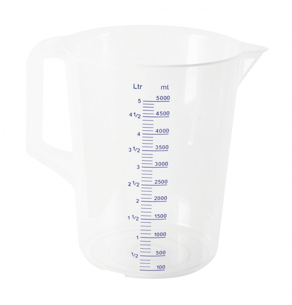 Cana, gradata, cu maner si orificiu picurare, polipropilena, dimensiune (H mm): 240, diametru 190mm, capacitate: 5 litri