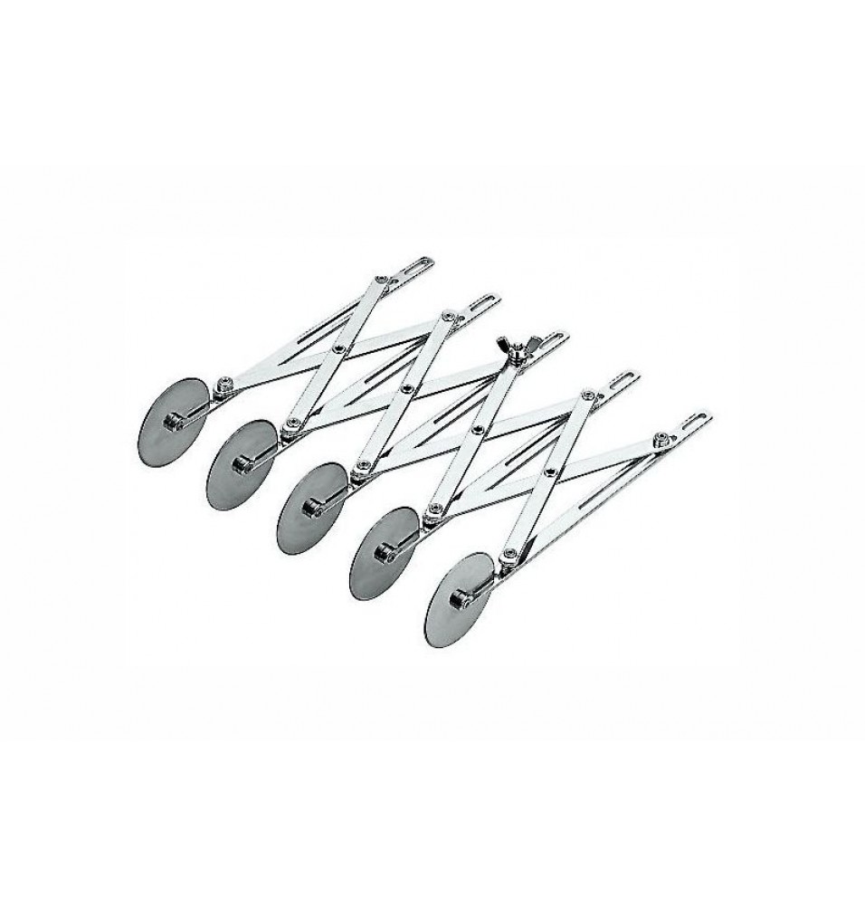 Taietor/bicicleta aluat extensibil cu 5 role netede, din inox