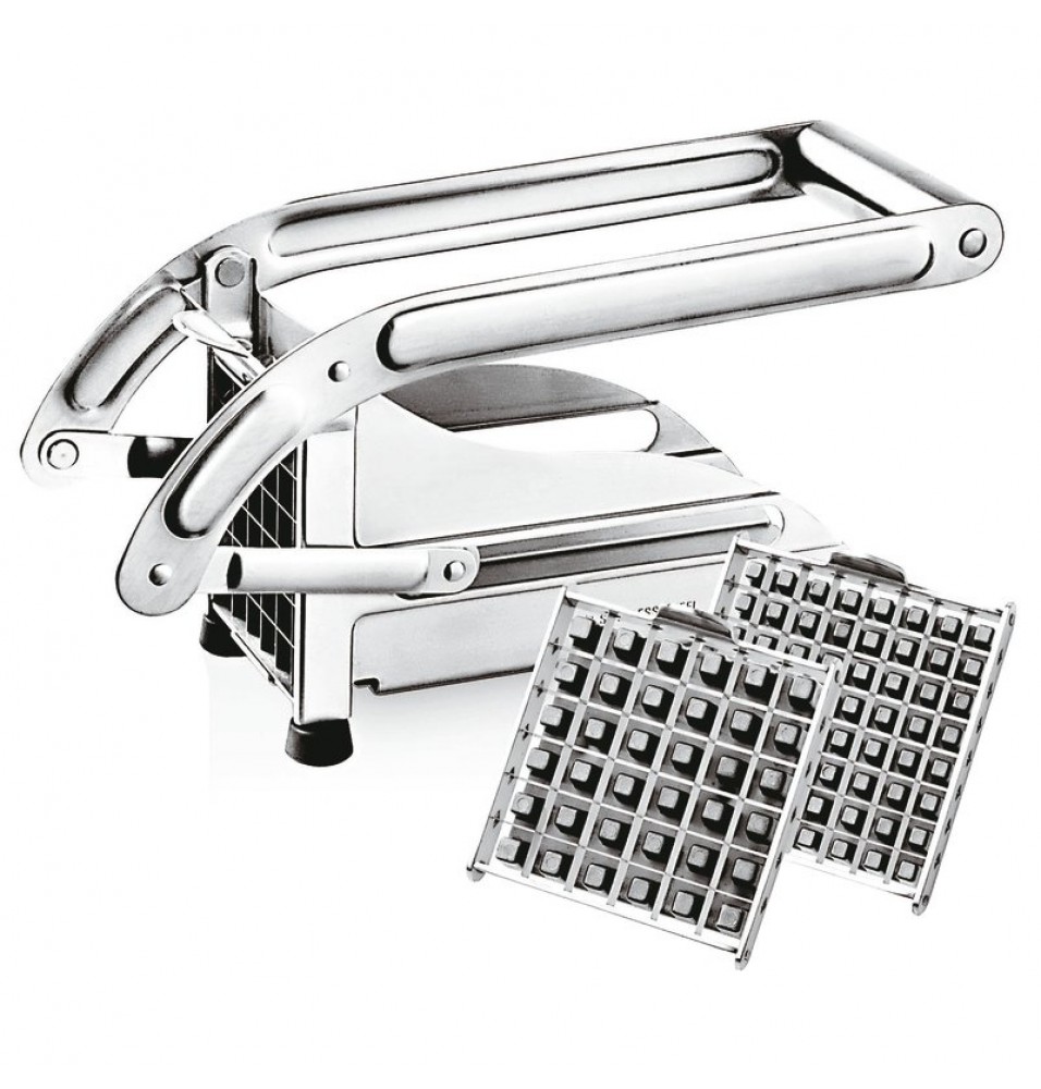 Aparat de taiat cartofi frenc, inox, 2 lame taiere de 8-10mm, dimensiuni 260x90x125mm, greutate 1.2kg, Paderno